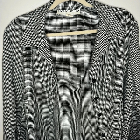 Adolfo Studio Vintage houndstooth cropped button down jacket - Picture 9 of 16